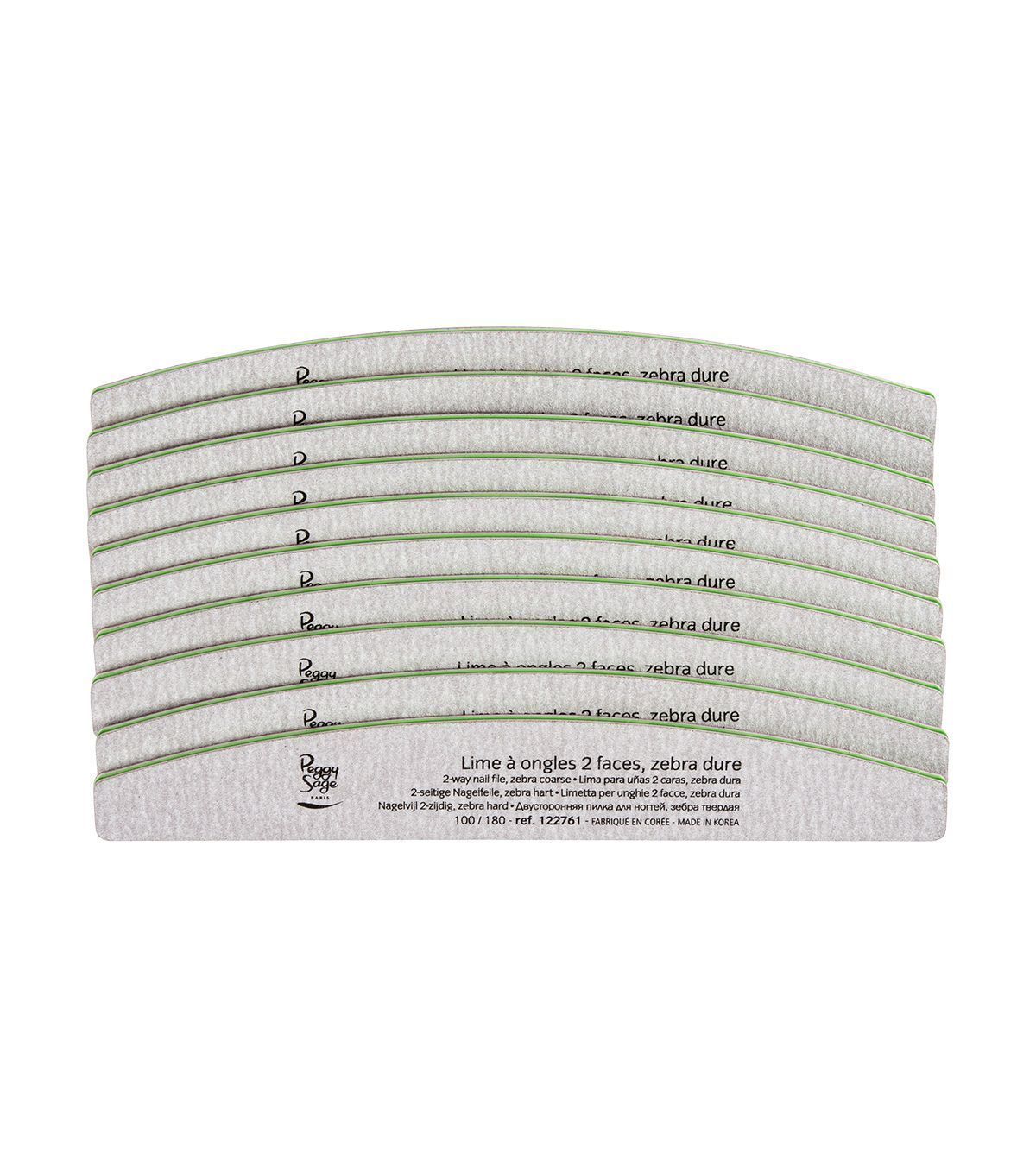 Lote 10 limas para uñas 2 caras, zebra dura 100/180 - Imagen 2