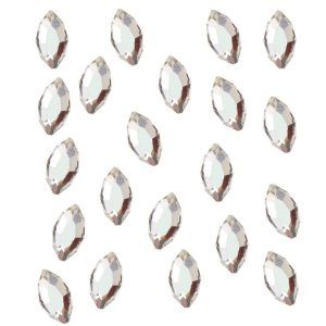 20 strass para uñas ovaladas plata 4 x 2 mm