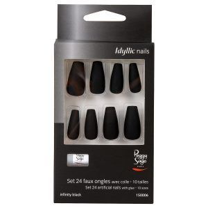 Set 24 uñas artificiales Idyllic nails - infinity black