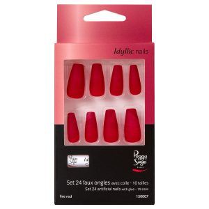 Set 24 uñas artificiales Idyllic nails - fire red