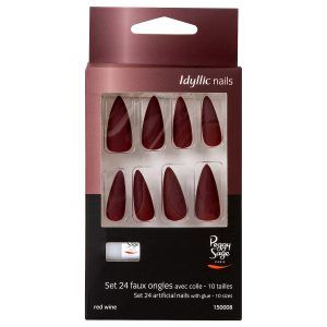 Set 24 uñas artificiales Idyllic nails - red wine