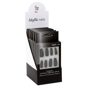 Expositor - Juego de 24 uñas artificiales Idyllic nails infinity black  x6