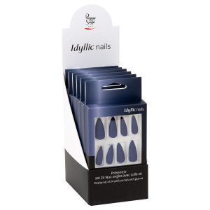 Expositor - Juego de 24 uñas artificiales Idyllic nails intense blue x6