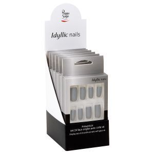 Expositor - Juego de 24 uñas artificiales Idyllic nails grey cloud x6