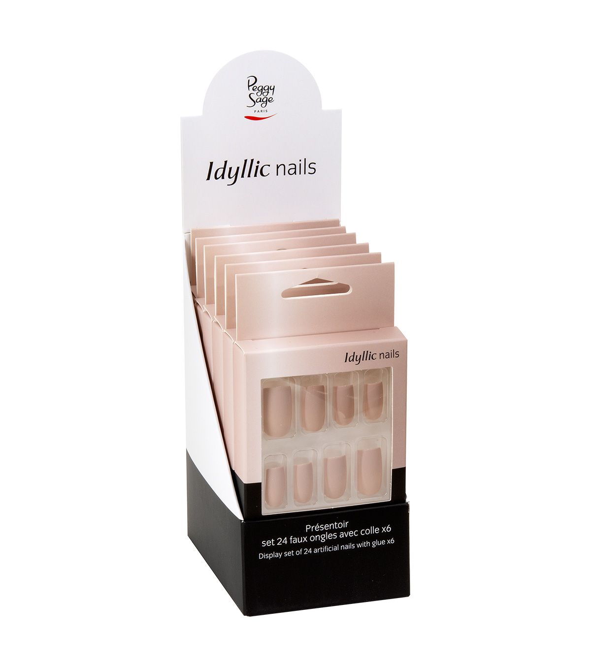 Expositor - Juego de 24 uñas artificiales Idyllic nails pretty nude x6