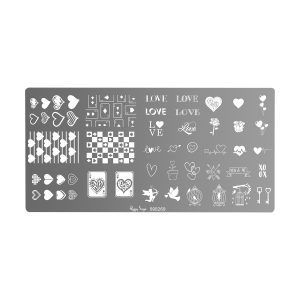 Placa de stamping nail art love