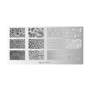 Placa de stamping nail art  - Wildlife